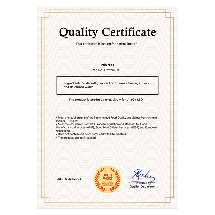 VitaOn Сертификат Иглика