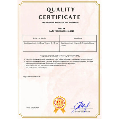 Certificat de qualité