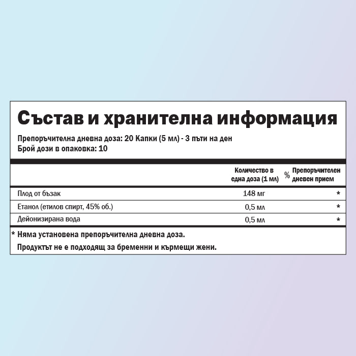 Бъзак хранителни стойности